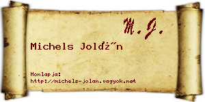 Michels Jolán névjegykártya