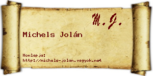 Michels Jolán névjegykártya